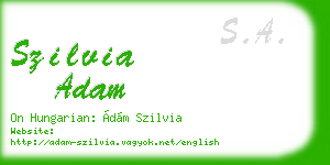 szilvia adam business card