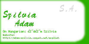 szilvia adam business card